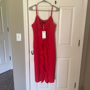 NWT Endless Rose Red Ruffle Midi Dress